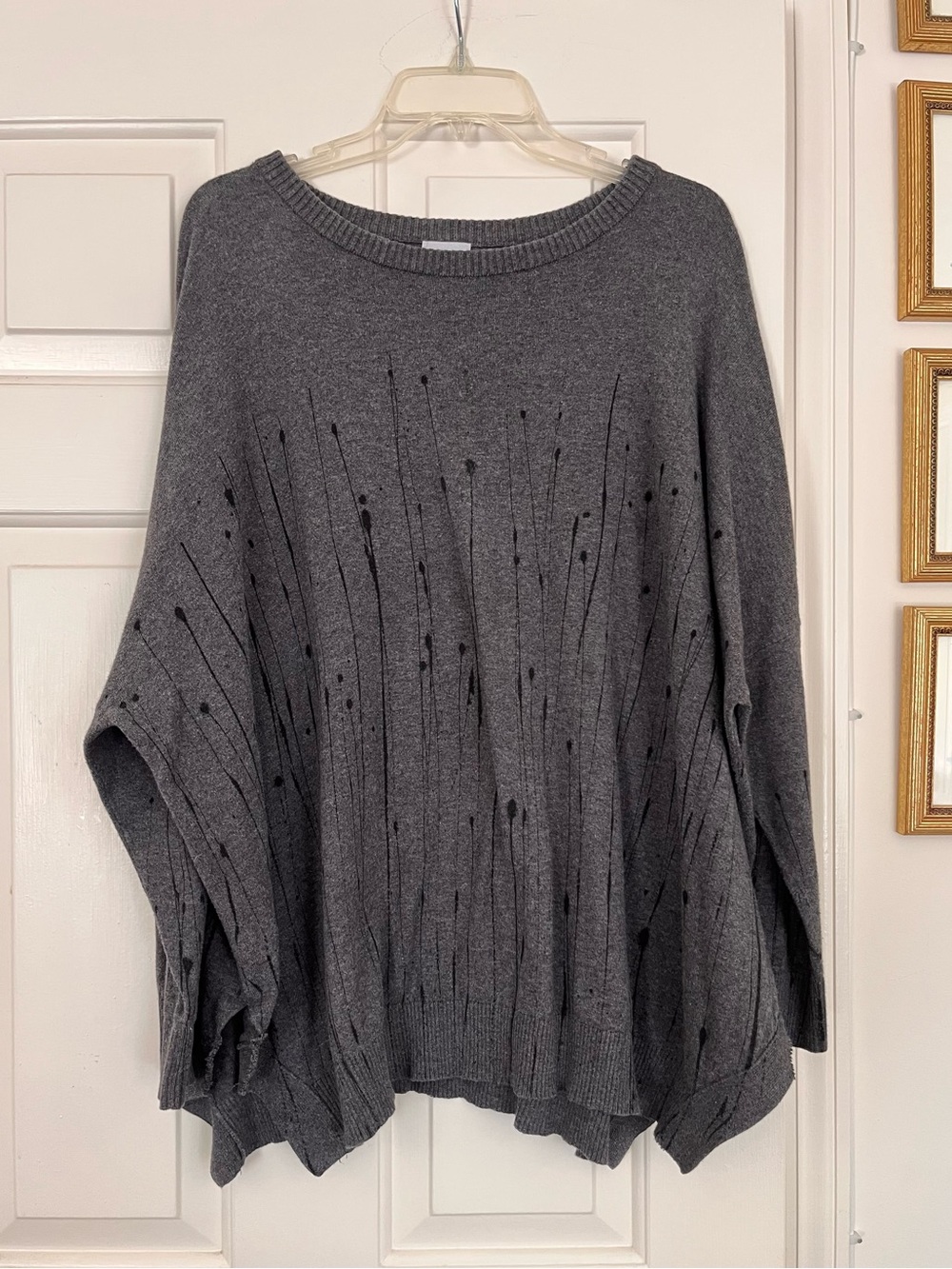 Charcoal Gray Textured Knit Top Planet by Lauren G